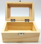 Holzbox mit Glaseinsatz 12x8x7,5cm